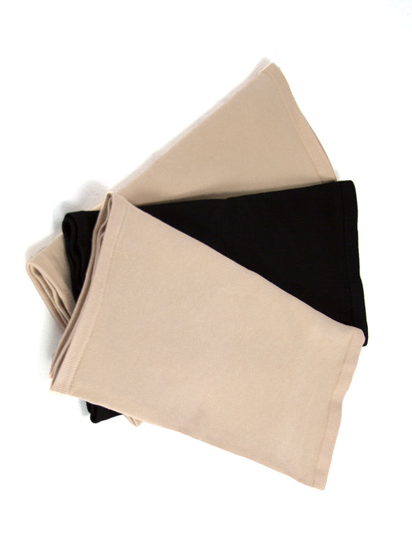 Two beige and one black longline seamless bamboo liners