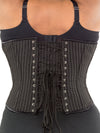 plus size 345 pinstripe steel boned waist training corset back view
