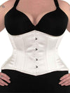 plus size 426 ivory satin steel boned waist training corset front view