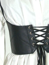 Leather Front Laced Corset Belt with Straps : CB-919