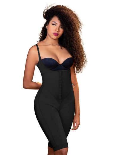 117 vedette faja body shaper in black and nude underbust thigh slimming and torso shaping and smoothing