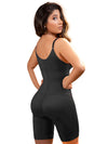 back model view of a Strong compression black Vedette body shaper for parties or post surgery fajas colombianas made in Columbia