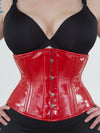 Red Plus Size PVC Romantic Curve Standard Underbust Corset : CS-411