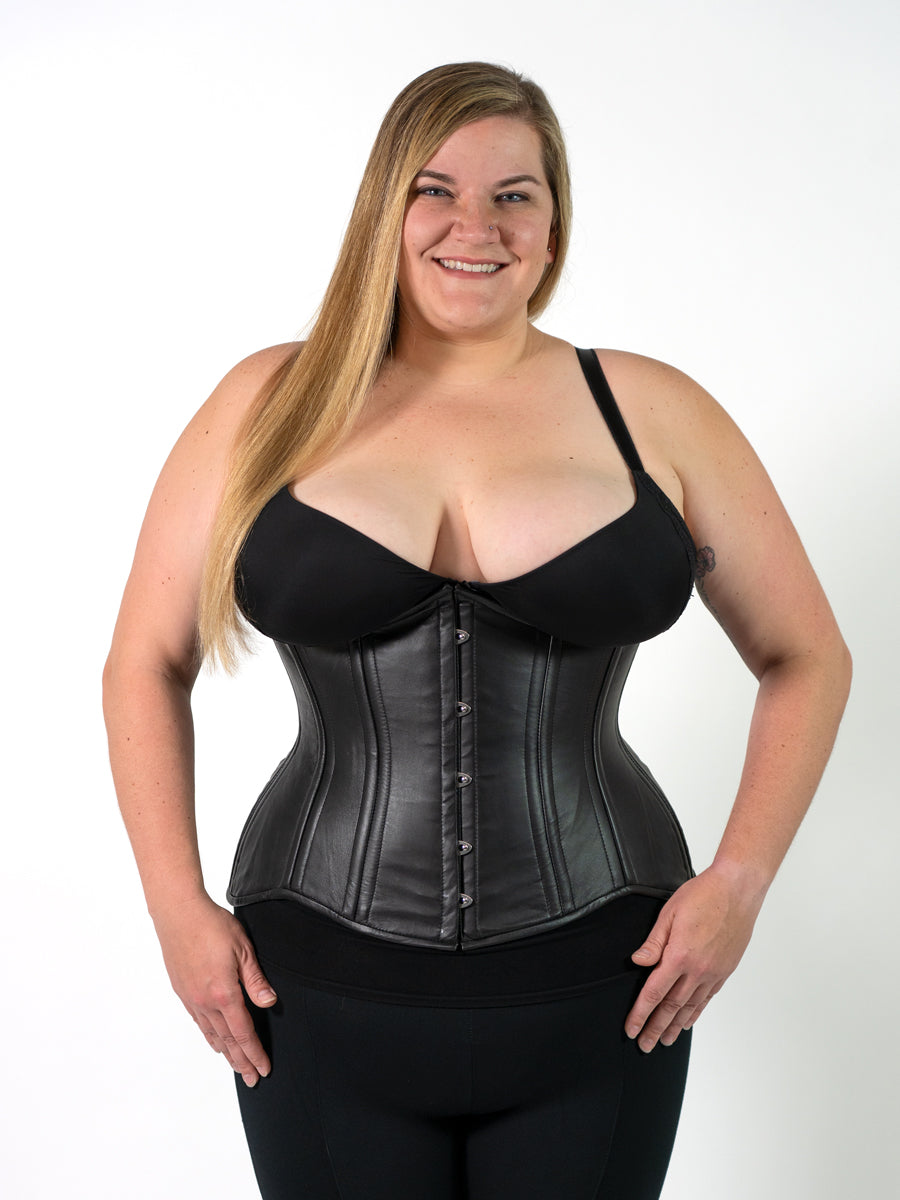 Plus Size Black Leather Corset for Curvy Figures CS-426 | Orchard Corset Plus Size Black Leather Corset for Curvy Figures CS-426 | Orchard Corset