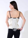Plus Size Ivory or Pink Satin Hourglass Curve Longline Underbust Corset with Hip Ties : CS-426