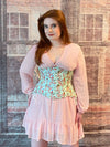 Limited Edition Spring Print Satin Hourglass Curve Standard Underbust Corset with Hip Ties : CS-426