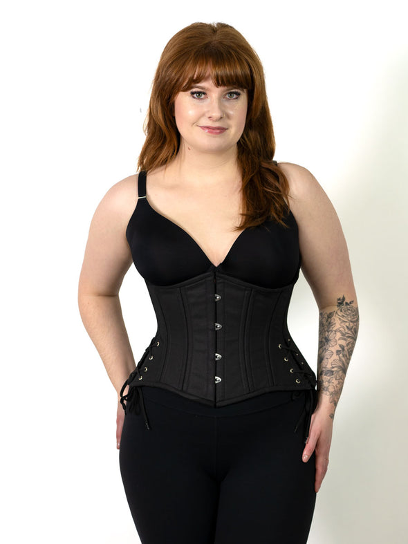 Black Cotton Underbust Steel Boned Corset CS-426 Orchard Corset