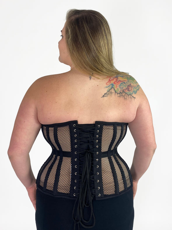 Plus Size Mesh Hourglass Curve Longline Overbust Corset : CS-511