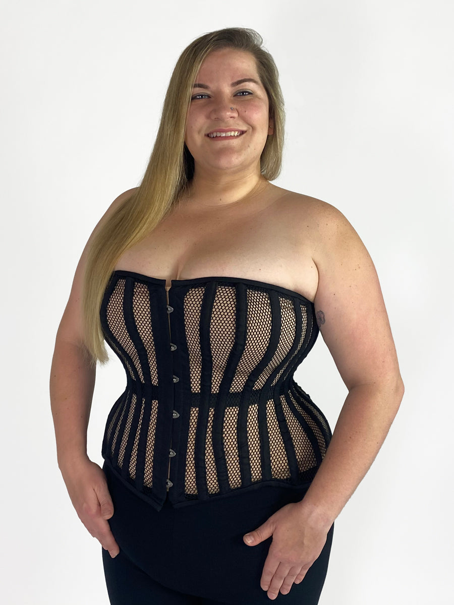 Plus Size Mesh Overbust Steel-Boned Corset- CS-511 Orchard Corset