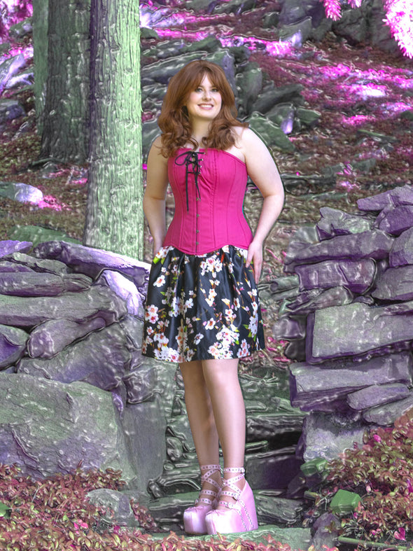 Travel to your favorite movie set with this limited edition Magenta Pink Cotton Hourglass Curve Longline Overbust Corset! Show off your signature magenta pink doll style and get ready to explore the PNW with the Adventure Dolls!