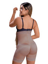 Vedette fajas Colombiana buttlifter shapewear short in mocha beige and black back view on a model