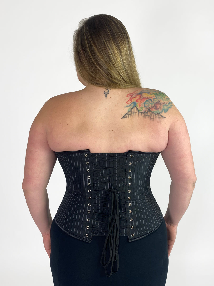 Overbust Large Pinstripe Corset - CS-426 | Orchard Corset
