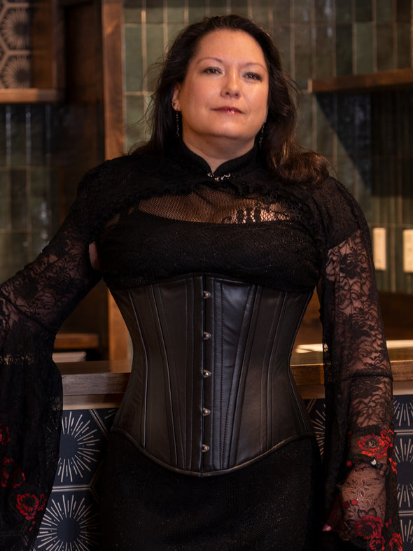 Plus Size Leather Modern Curve Longline Underbust Corset : CS-701