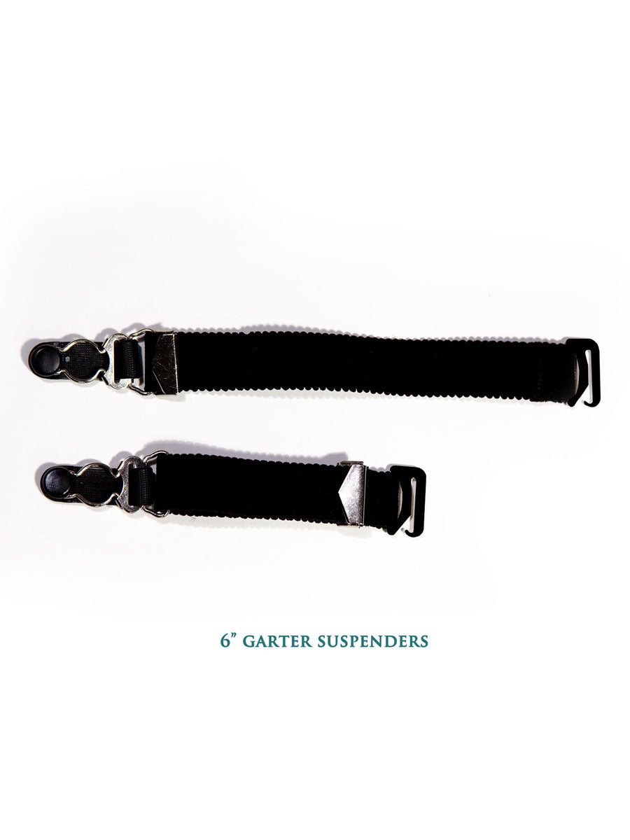 Soft Elastic Fabric and Metal Garter Suspenders Clip and Loop | Orchard Corset Black Soft Elastic Fabric and Metal Garter Suspenders Clip and Loop | Orchard Corset Black