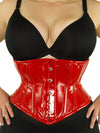 plus size red PVC cs-201 waspie waist trainer corset, front