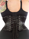cs 201 black satin plus size waist trainer corset, back