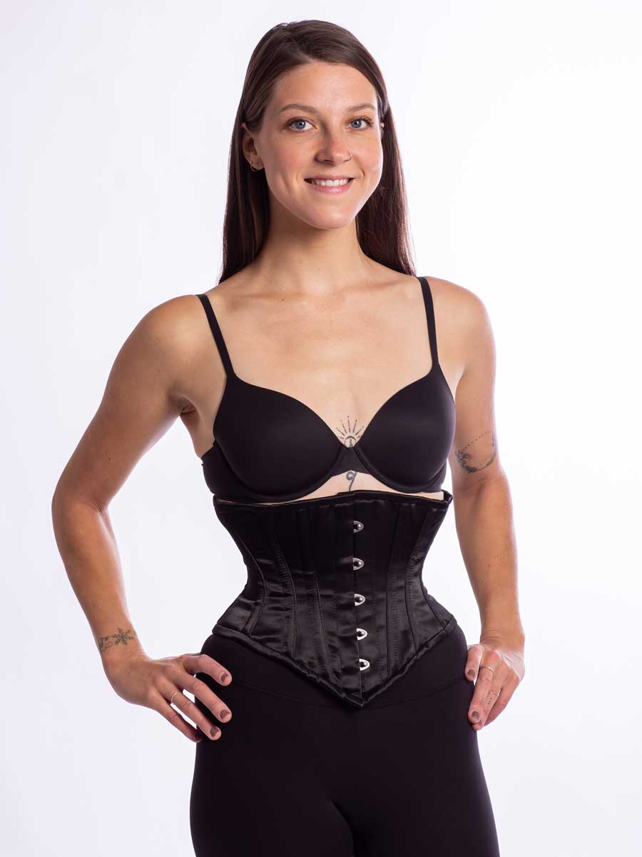 Silky Satin Waspie Corset in Black Navy White or Pink – Orchard Corset