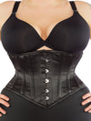 cs 201 black satin plus size waist trainer corset, front