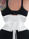 cs 201 white satin plus size waist trainer corset, back