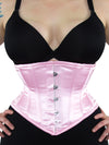 cs 201 pink satin plus size waist trainer corset, front