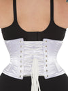 cs 201 white satin plus size waist trainer corset, back