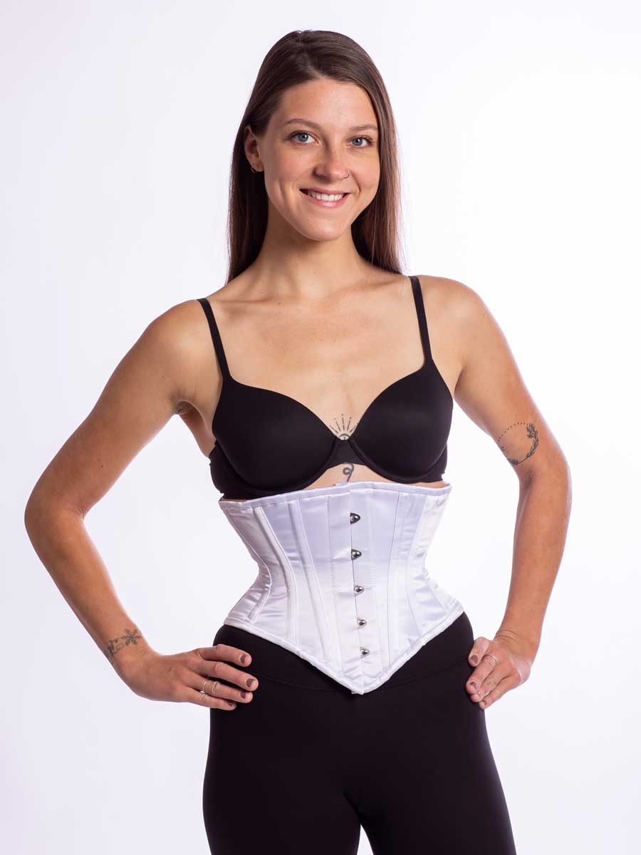 Silky Satin Waspie Corset in Black Navy White or Pink – Orchard Corset