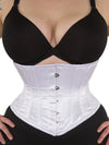 cs 201 white satin plus size waist trainer corset, front