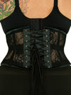 plus size 201 lace weave waspie steel boned corset back view
