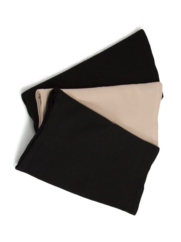 Two black and one beige seamless bamboo corset liners