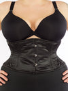 plus size underbust 301 black satin steel boned corset waist trainer for women 