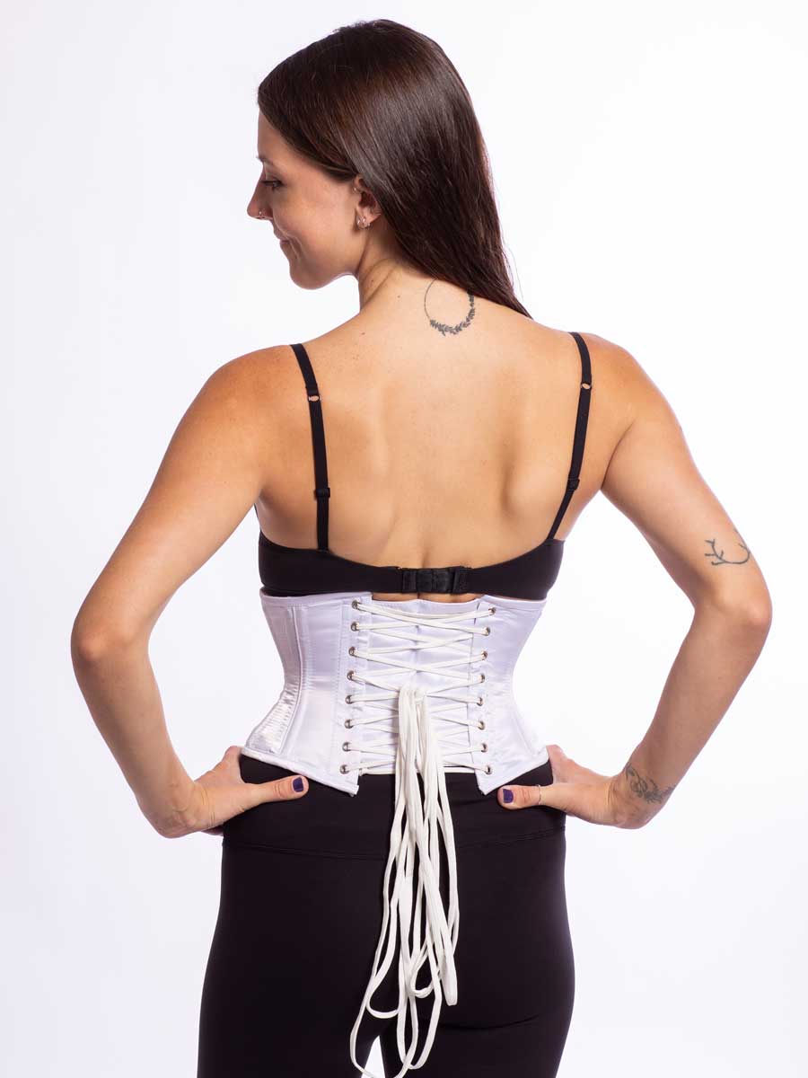 Red White or Black Satin Waspie Waist Trainer Corset