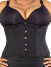plus size 305 black cotton steel boned waist training corset front view