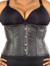plus size 305 steel boned lamb leather corset front view