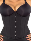 plus size 345 black cotton steel boned corset front view