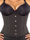 plus size 345 pinstripe steel boned waist training corset front view