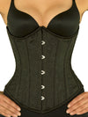 front view of 345 black brocade waist trainer for women