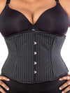 plus size 411 pinstripe waist training steel boned corset front view