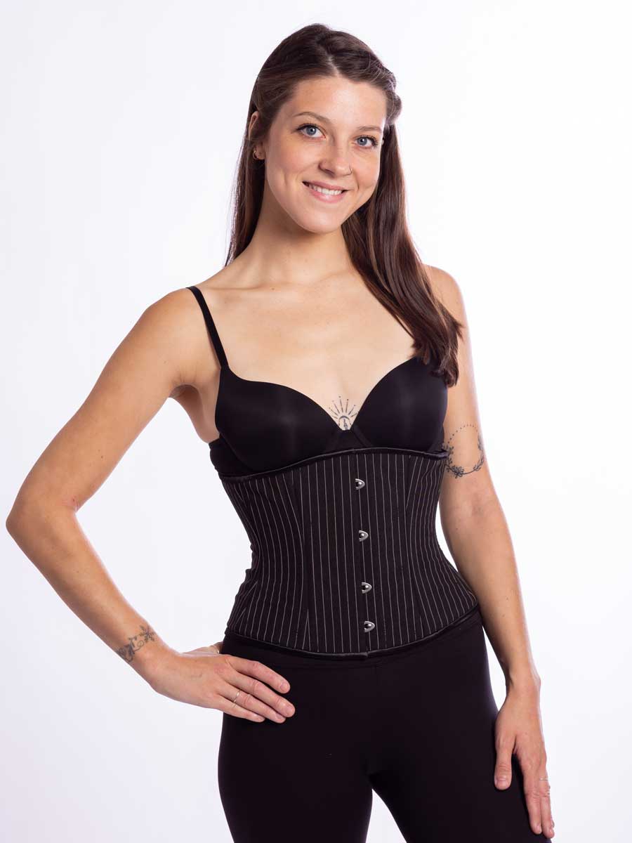 Romantic Curve Underbust Pinstripe Corset - CS-411