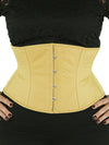 plus size 411 beige cotton steel boned waist training corset front view 