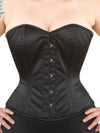 black satin romantic curve cs 411 overbust black satin corset top