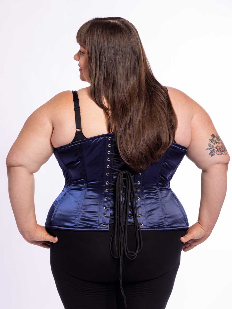 Plus Size Satin Longline Corset for Curvy Figures CS-426