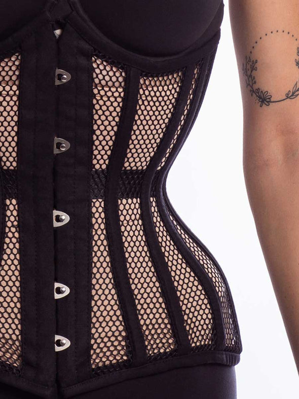 Cloe up detail picture of the 426 longline in black mesh