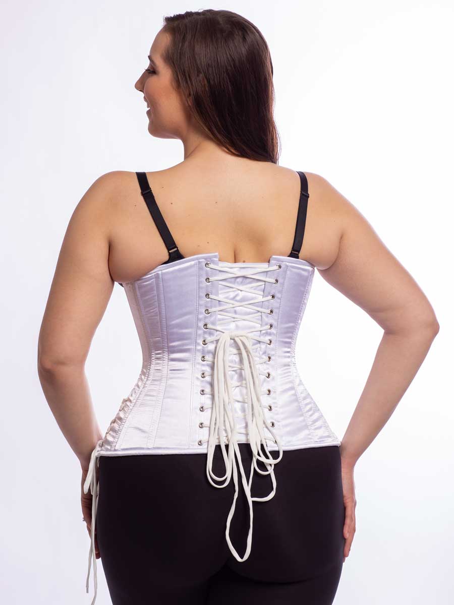 Lavish White Cotton Underbust Corset