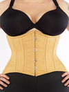 plus size 426 beige cotton steel boned corset front view