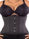 plus size 426 black cotton steel boned corset front view