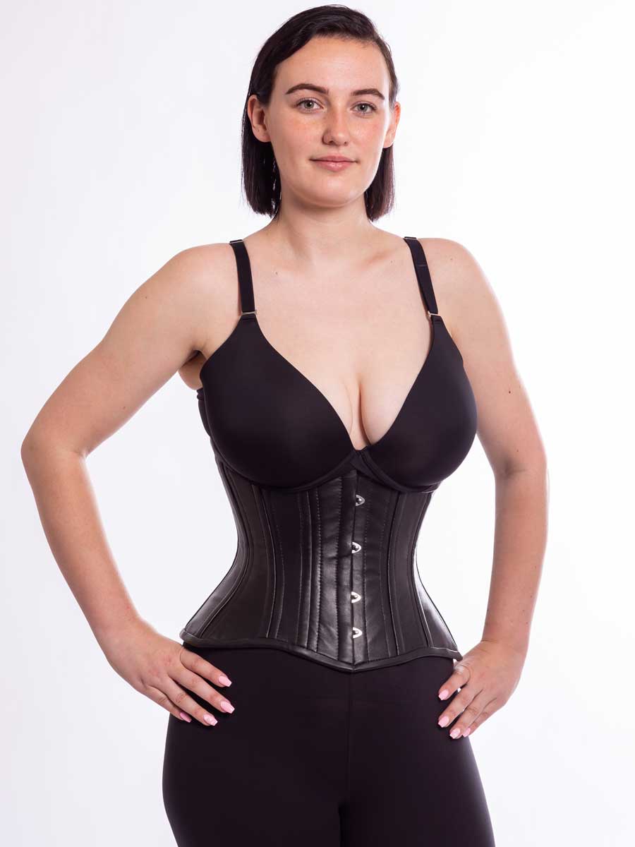 Black Leather Over Bust Corset with Shoulder Straps – Miss Leather Online Black Leather Over Bust Corset with Shoulder Straps – Miss Leather Online
