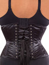 plus size 426 black satin steel boned waist training corset back lace up view