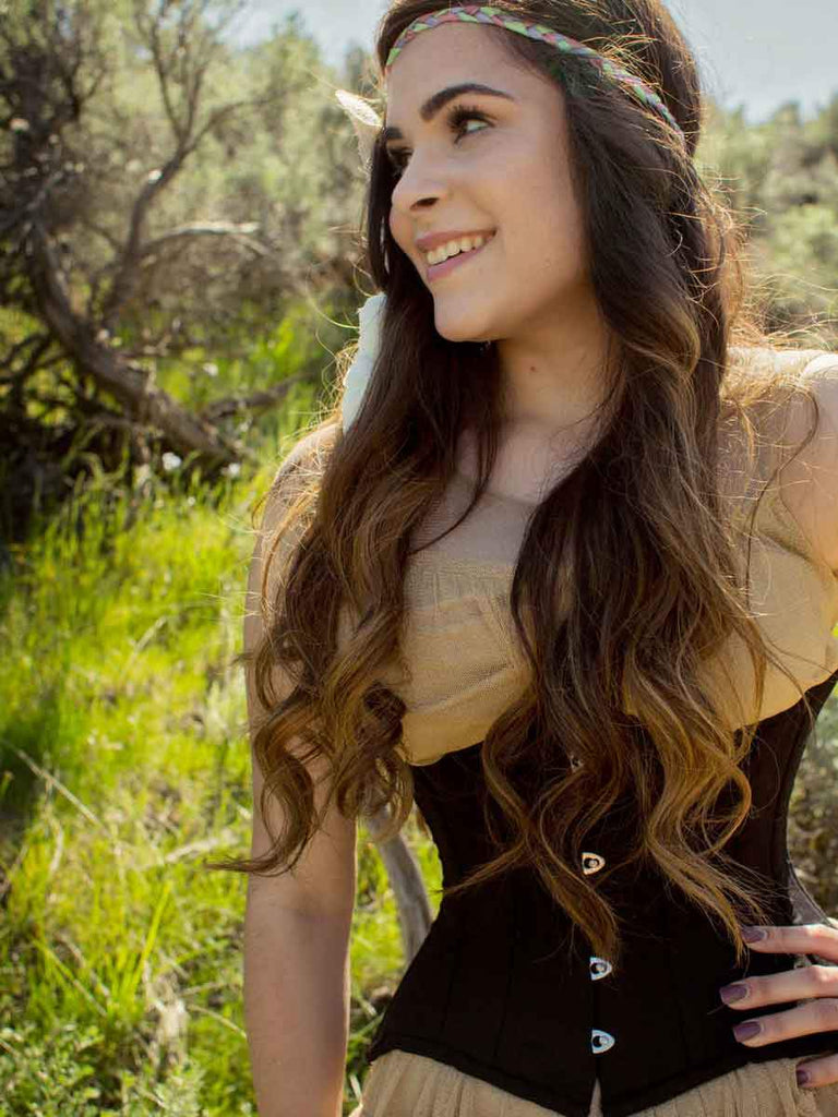 Lady Bustier ブラック36 MISS MOLY Women's Lace Up Boned Plus Size Overbust Corset