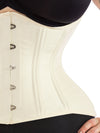 Close up of plus size 479 ivory satin underbust corset 