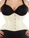 Front view of plus size 479 extreme curve underbust ivory satin corset